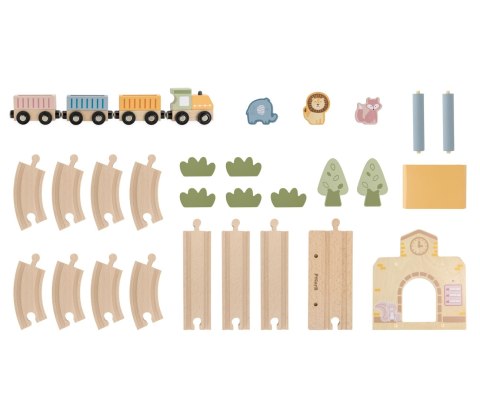 Viga Viga 44257N PolarB Drewniana kolejka z torami i stacją