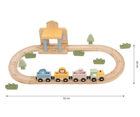 Viga Viga 44257N PolarB Drewniana kolejka z torami i stacją