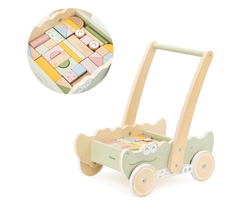 Viga Viga 44278 PolarB Drewniany pchacz krokodyl z klockami