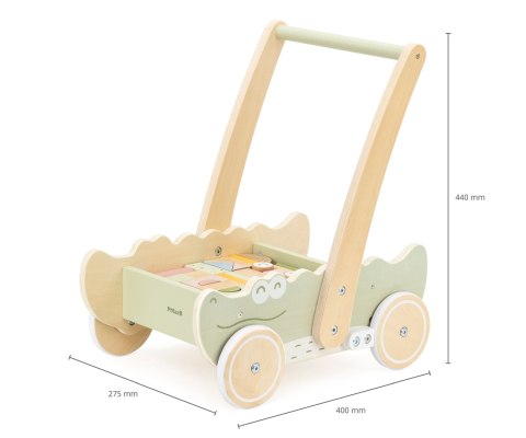 Viga Viga 44278 PolarB Drewniany pchacz krokodyl z klockami