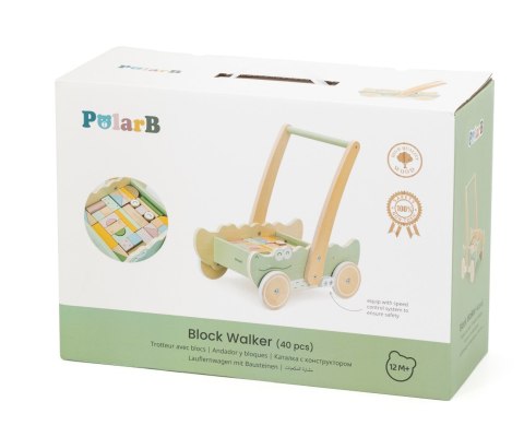 Viga Viga 44278 PolarB Drewniany pchacz krokodyl z klockami