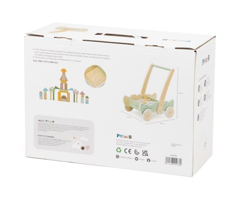 Viga Viga 44278 PolarB Drewniany pchacz krokodyl z klockami