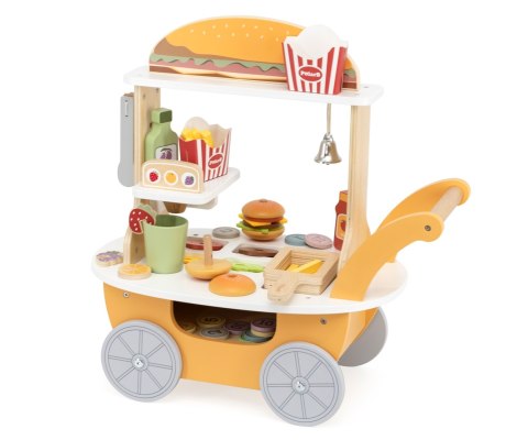 Viga Viga 44280 PolarB Mały Burger Bar - Drewniany Wózek Kulinarny
