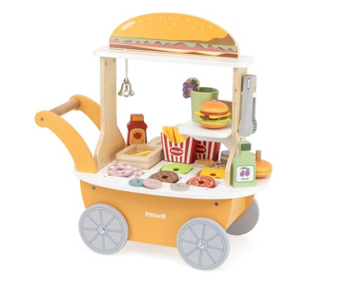 Viga Viga 44280 PolarB Mały Burger Bar - Drewniany Wózek Kulinarny