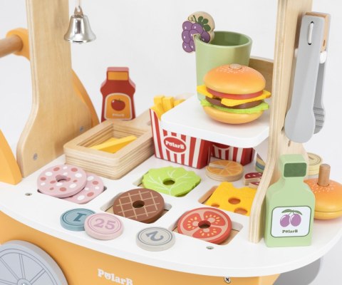 Viga Viga 44280 PolarB Mały Burger Bar - Drewniany Wózek Kulinarny