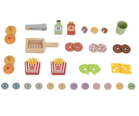 Viga Viga 44280 PolarB Mały Burger Bar - Drewniany Wózek Kulinarny