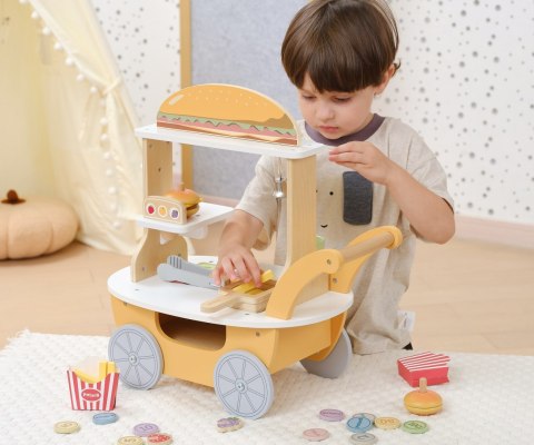 Viga Viga 44280 PolarB Mały Burger Bar - Drewniany Wózek Kulinarny