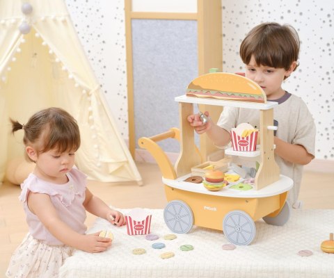 Viga Viga 44280 PolarB Mały Burger Bar - Drewniany Wózek Kulinarny