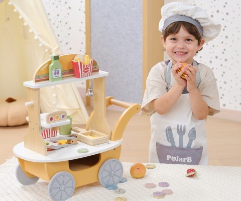 Viga Viga 44280 PolarB Mały Burger Bar - Drewniany Wózek Kulinarny