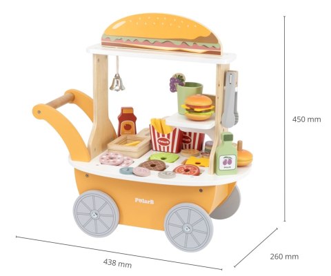 Viga Viga 44280 PolarB Mały Burger Bar - Drewniany Wózek Kulinarny