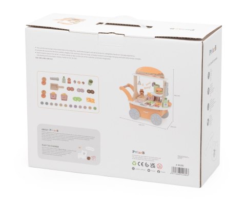 Viga Viga 44280 PolarB Mały Burger Bar - Drewniany Wózek Kulinarny