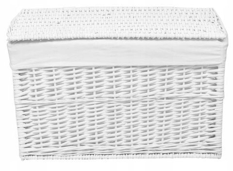 Zestaw białych kufrów wiklinowych 3 szt