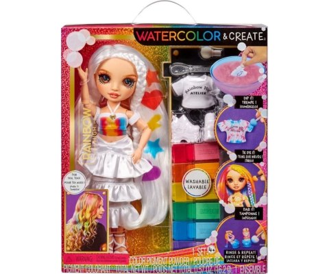 Mix MGA 507598 Rainbow High Watercolor And Create Lalka Do Malowania Z Brązowymi Oczami