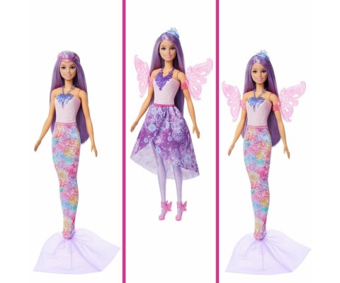 Mix Mattel JCP74 Barbie Magiczna Lalka Lalka Wróżka Syrenka z Ubrankami
