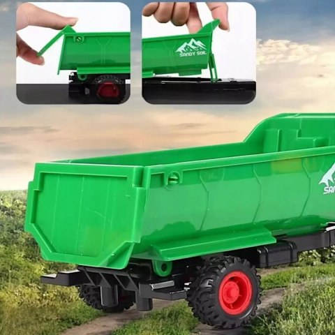 TRAKTOR Z PRZYCZEPĄ ZdalnieSTEROWANY AkumulatorŁADOWARKA zwierzęta QH205-2D