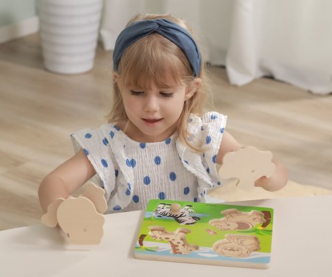 Viga Viga 50840 Drewniane puzzle z uchwytami - zwierzęta Afryki