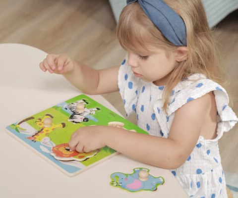 Viga Viga 50840 Drewniane puzzle z uchwytami - zwierzęta Afryki