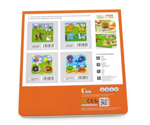 Viga Viga 50840 Drewniane puzzle z uchwytami - zwierzęta Afryki