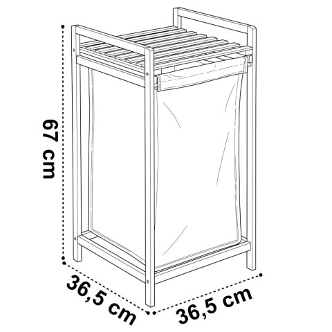 Kosz na pranie lub zabawki bambusowy HANOI 1 przegroda