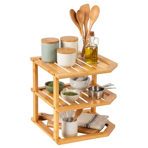 Półka kuchenna narożna bambusowa DEDAL