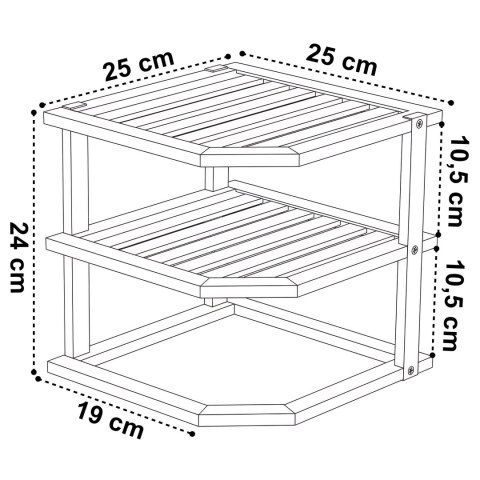 Półka kuchenna narożna bambusowa DEDAL