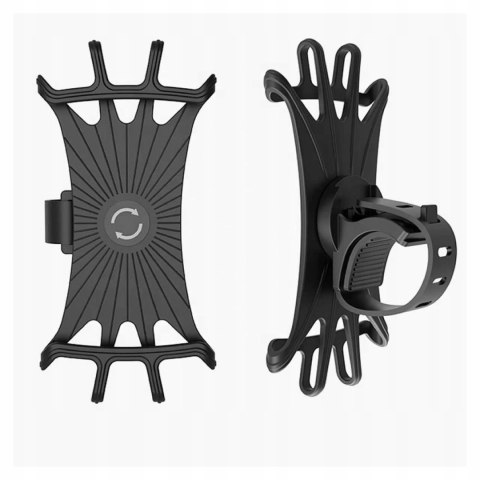 Uchwyt na telefon do roweru obrotowy silikonowy czarny stabilny