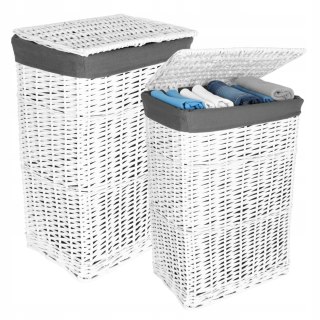 Zestaw koszy wiklinowych biało-szarych 72L I 114L
