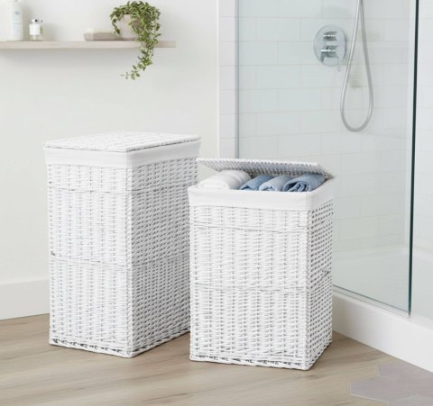 Zestaw koszy wiklinowych białych 72L I 114L