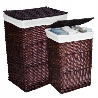 Zestaw koszy wiklinowych brązowych 72L I 114L