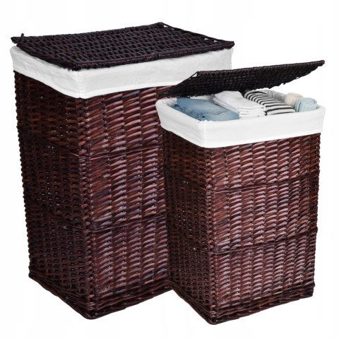 Zestaw koszy wiklinowych brązowych 72L I 114L