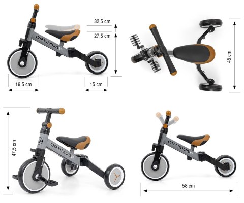 Milly Mally Rowerek 3w1 Optimus Grey